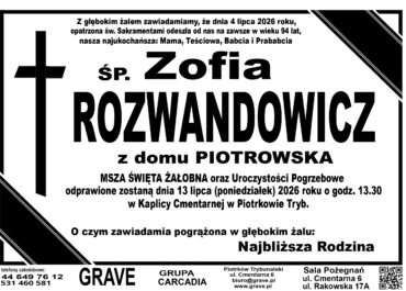 Śp. Zofia Rozwandowicz<br> <span>13 lipiec 2026r.