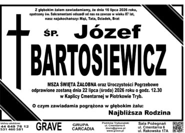 Śp. Józef Bartosiewicz<br> <span>22 lipiec 2026r.