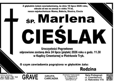 Śp. Marlena Cieślak<br> <span>24 lipiec 2026r.