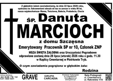 Śp. Danuta Marcioch<br> <span>28 lipiec 2026r.