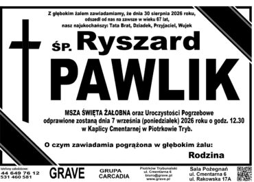 Śp. Ryszard Pawlik<br> <span>7 wrzesień 2026r.