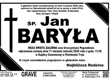 Śp. Jan Baryła<br> <span11 sierpień 2026r.
