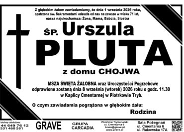Śp. Urszula Pluta<br> <span>8 wrzesień 2026r.