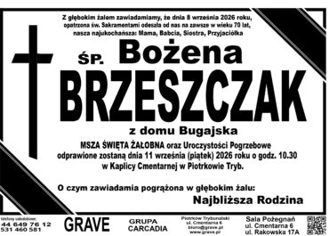 Śp. Bożena Brzeszczak<br> <span 11 wrzesień 2026r.