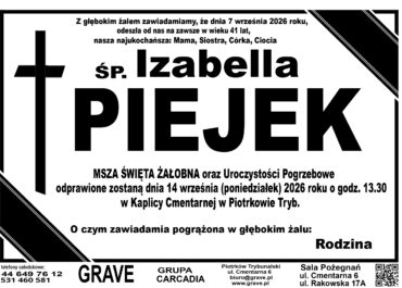 Śp. Izabella Piejek<br> <span 14 wrzesień 2026r.