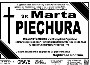 Śp. Marta Piechura<br> <span 17 wrzesień 2026r.