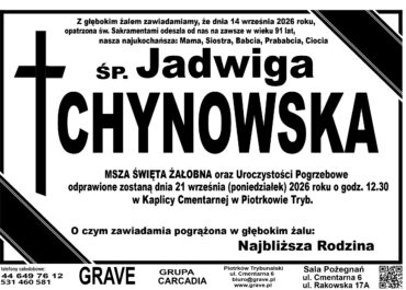 Śp. Jadwiga Chynowska<br> <span 21 wrzesień 2026r.