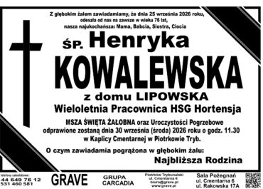 Śp. Henryka Kowalewska<br> <span 30 wrzesień 2026r.