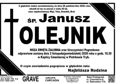 Śp. Janusz Olejnik<br> <span 2 listopad 2026r.