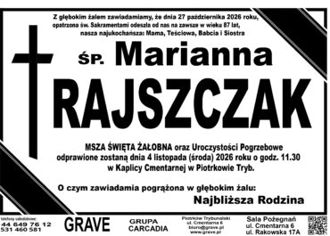 Śp. Marianna Rajszczak<br> <span 4 listopad 2026r.