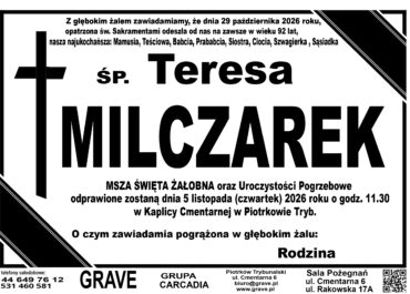 Śp. Teresa Milczarek<br> <span 5 listopad 2026r.