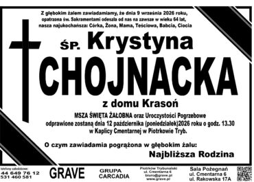 Śp. Krystyna Chojnacka<br> <span 12 październik 2026r.