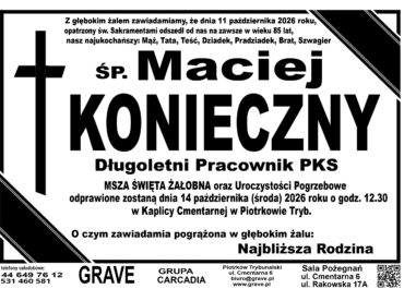 Śp. Maciej Konieczny<br> <span 14 październik 2026r.