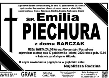 Śp. Emilia Piechura<br> <span 17 październik 2026r.