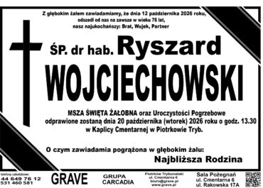 Śp. Ryszard Wojciechowski<br> <span 20 październik 2026r.