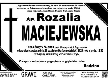 Śp. Rozalia Maciejewska<br> <span 26 październik 2026r.