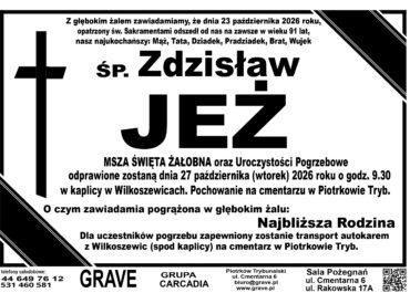 Śp. Zdzisław Jeż<br> <span 27 październik 2026r.