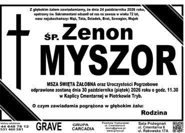 Śp. Zenon Myszor<br> <span 30 październik 2026r.