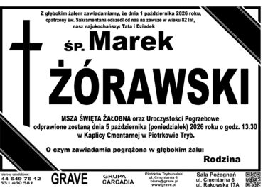 Śp. Marek Żórawski<br> <span 5 październik 2026r.