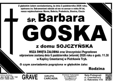 Śp. Barbara Goska<br> <span 6 październik 2026r.